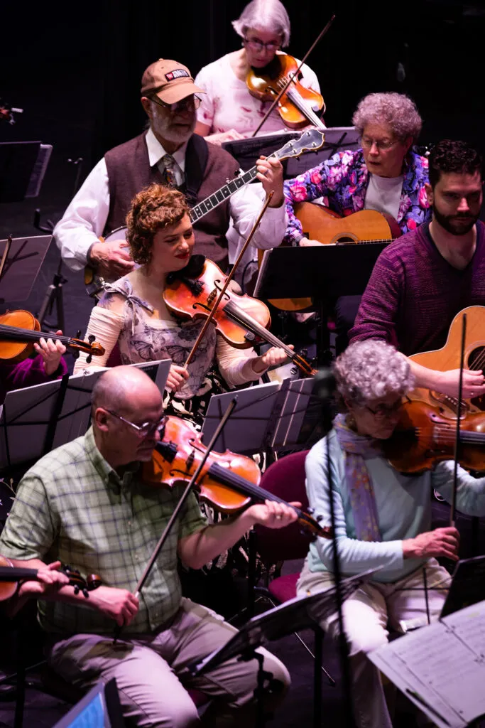 Vermont Fiddle Orchestra members at a rehearsal